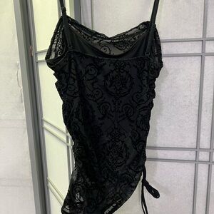Elegant Black Lace Bodysuit
